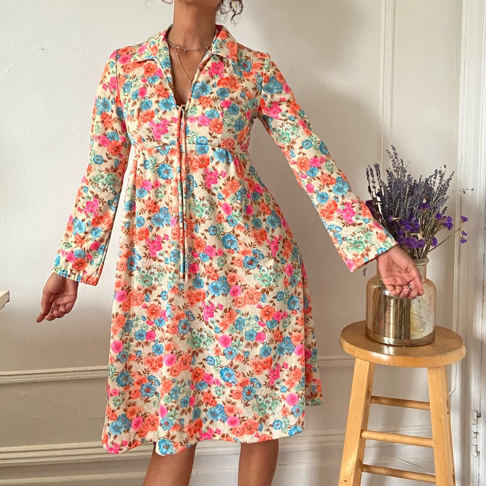 Vintage 1970s Handmade Dress